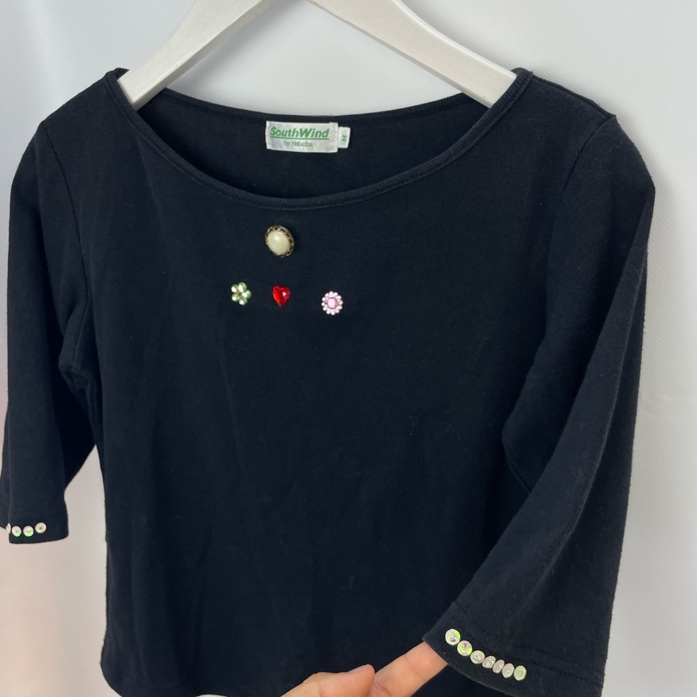 3/4 Sleeve Top with Embellishments